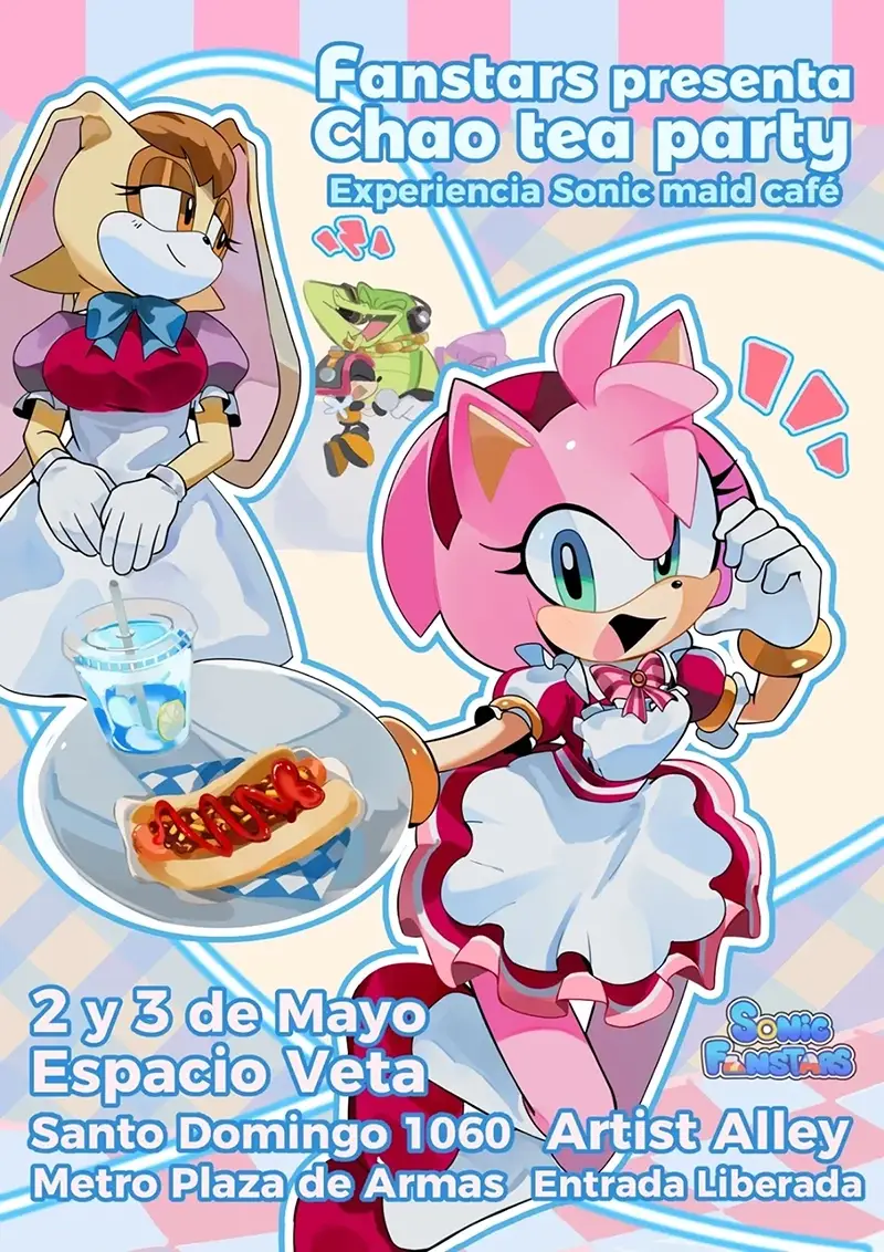 Flyer del evento Fanstars Chao Tea Party, feria de ilustración y maid café temático