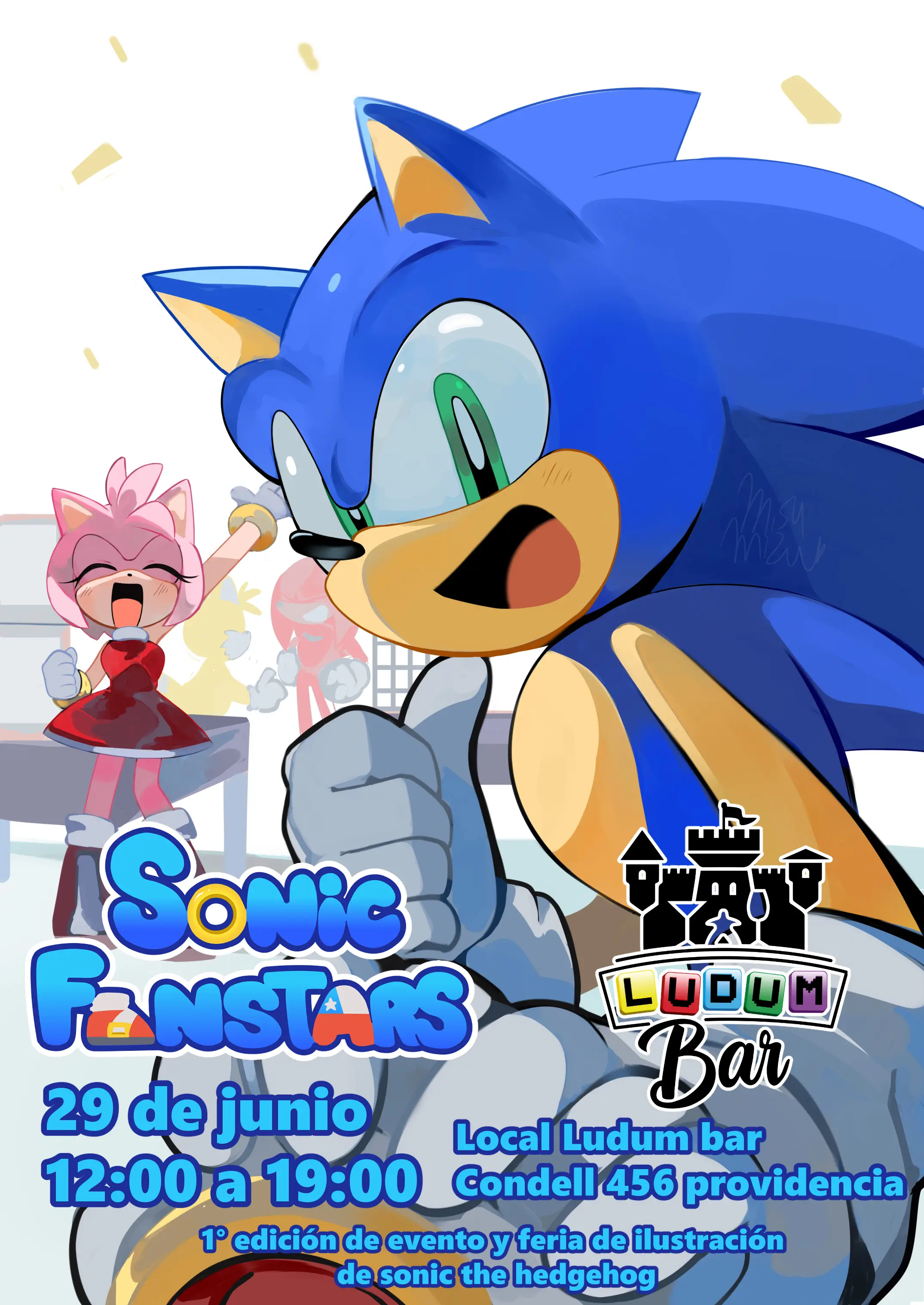 Flyer del evento Sonic Fanstars, aniversario de Sonic the Hedgehog